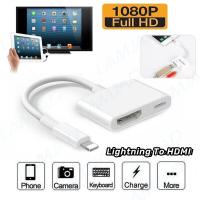 ราคา Lightning เป็น HDMI 1080P หัวแปลงเอวีดิจิทัลสำหรับ Apple iPad โทรศัพท์ Lightning To HDMI Digital AV TV Cable Adapter 6 4 (24535547472)