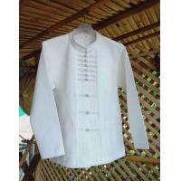 ราคา เสื้อพื้นเมืองอัดกาว สีขาวแขนยาว กระดุมจีน (23787221234)