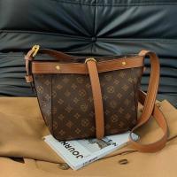 ราคา กระเป๋าสะพายไหล่ทรงหม้อหมูสไตล์ย้อนยุค Louis Fashio กระเป๋าสะพายไหล่หนัง PU ขนาดกลาง กระเป๋าสะพายข้างแบบลำลองสำหรับกลางแจ้ง (22964915690)