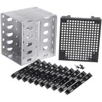 ราคา 5 25 นิ้วถึง 5X3 5 SATA SAS HDD CAGE Rack ฮาร์ดดิสก์ไดรฟ์พร้อมพัดลมฮาร์ดไดรฟ์ดิสก์ถาดแคดดี้อะแดปเตอร์ (22914504825)