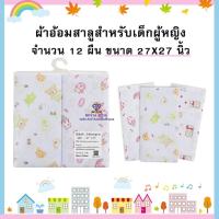 ราคา H006 ผ้าอ้อมสาลู ผ้าอ้อมสำลี ผ้าอ้อมเด็กอ่อน ขนาด 22นิ้ว24นิ้ว27นิ้วผ้าสาลู 2 ชั้น 1 แพ็ค มี 12 ชิ้น สาลู เเละ สำลี (24175382108)