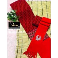 ราคา ผ้าถุงมอญครบชุดเป็นเซ็ตตัดเสื้อกับผ้าถุงพร้อมสะไบปักหงส์ (18002205372)