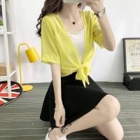 ราคา ผ้าคลุมไหล่ผ้าชีฟองอเนกประสงค์ของผู้หญิงแขนสั้นสำหรับผู้หญิงเสื้อแฟชั่นสั้นบางชุดกันแดดฤดูร้อน (18601795636)