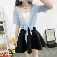 ราคา ผ้าคลุมไหล่ผ้าชีฟองอเนกประสงค์ของผู้หญิงแขนสั้นสำหรับผู้หญิงเสื้อแฟชั่นสั้นบางชุดกันแดดฤดูร้อน (18601795632)