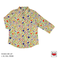 ราคา เสื้อแตงโม SUIKA เสื้อคอปกผ่าหน้าแขนสามส่วน ผ้าป่านมัสลิน M SH3 145 (18093797759)