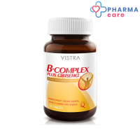 ราคา VISTRA B Complex plus Ginseng วิสทร้า บี คอมเพล็กซ์ พลัส จินเส็ง 30 เม็ด Pharmacare (7689486229)
