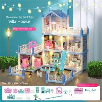 ราคา AILEBE With Dolls Girls DIY Princess House Toy DIY Dollhouse Four Floors Big Dream House Simulation Furniture Set For Dolls Girls Birthday Gifts Holiday Gift (22880836552)