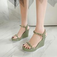 ราคา รองเท้าแตะส้นสูงแบบสวมหัวเปิดสำหรับผู้หญิง ทรงหัวมน ส้นหนา สไตล์นางฟ้า ฤดูร้อน 2025 รองเท้าแตะแบบสวมหัวเปิดส้นหนาแบบสวมหัวเปิดส้นสูงสำหรับผู้หญิง (16824245783)