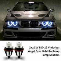 ราคา 1Pair 8000K White LED Angel Eye Marker Halo Light Bulbs Lamps for BMW E39 E53 E60 E63 E64 E66 E87 5 6 7 X3 X5 (18918391655)