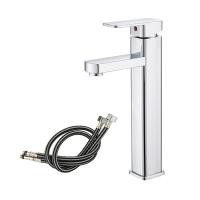 ราคา ก๊อกน้ำอ่างล้างหน้าสีเงินทรงสูง1ชุด ร้อนและเย็นเหมาะสำหรับอ่างโต๊ะอ่างล้างหน้าก๊อกน้ำตู้ห้องน้ำ (24516138649)