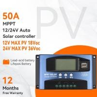 ราคา PowMr 50A MPPT Solar Charge Controller จอแสดงผล LCD แบบ USB แบบอัตโนมัติ 12V 24V แผงโซลาร์เซลล์ Charger Regulator พร้อมโหลด (24290403858)