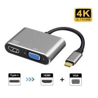 ราคา MAILESI USB C to HDMI VGA Adapter 4in1 Type c to HDMI 4K for MacBook Pro HP Envy 13 Dell XPS13 15 Lenovo miix510 (15548384467)
