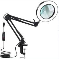 ราคา พับได้ โคมไฟแว่นขยาย กำลังขยาย 10 เท่า โคมไฟตั้งโต๊ะ ไฟอ่านหนังสือ แว่นขยายตั้งโต๊ะ มีไฟ LED 3 โคมไฟแว่นขยายตั้ง คลิปแว่นขยาย 10x ไฟ LED แบบหนีบโต๊ะ แบบพับได้ ปรับความสว่างได้ แว่นขยาย สำหรับห้องงาน ห
