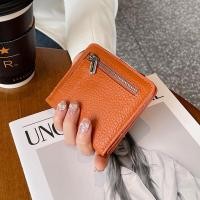 ราคา ของแท้ หนัง กระเป๋าสตางค์ ผู้หญิง Compact Slim Short Style First Layer Cowhide Multi Card Slot เรียบง่าย Money Clip Card Holder (21151919461)