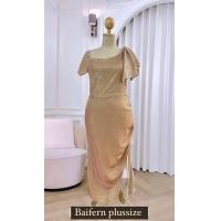 ราคา Janny เดรสสาวอวบ Bigsize Plussize XXL ชุดออกงาน ชุดราตรี ผ้ากลิตเตอร์ (21798686611)