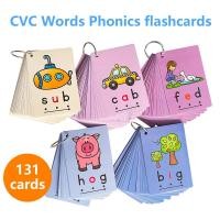 ราคา English Phonics Flash Card จดคําศัพท์ บัตรคำศัพท์ แฟลชการ์ด การ์ดคำศัพท์ ของเล่นเด็ก CVC Word Cards FlashCards Desktop Calendar for Kids Kiddo Montessori Preschool Educational Learning Spelling Toys V