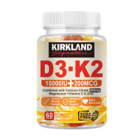 ราคา KIRKLAND Vitamin D3 K2 Filled Gummies 10000IU with Calcium K2 สำหรับ กระดูก กล้ามเนื้อ ฟัน ภูมิคุ้มกัน วีแกน (24254922045)