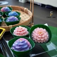 ราคา กระทงใบตองพลาสติก 5เซน ถ้วยขนมนึ่งได้ แพ็ค 100 ชิ้น ลายสวยเสมือนจริง (22447125748)