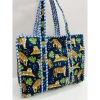 ราคา กระเป๋าอินเดียใบใหญ่ Indian Quilted Soft Handblock Tote Bag Timeless Wardrobe Staple (22879056543)