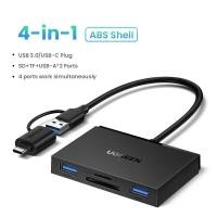 ราคา UGREEN 4 in 1 Multi Function Card Reader USB A USB C to SD TF Micro SD Card Reader Model 45167 (22037144021)