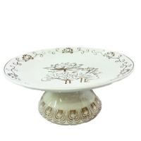 ราคา พาน พานกระเบื้อง เชรามิก พานผลไม้ พานลายนูนลายดอกบัวเขียนทอง ขนาดกว้าง7นิ้ว 8นิ้ว พร้อมส่ง (16289284212)