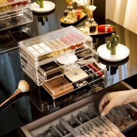 ราคา ชั้นวางเครื่องสำอางกล่องอะคริลิคกล่องเก็บเครื่องสำอางค์อะครีลิคกล่องใส่เครื่องประดับสไตล์โมเดิร์น 3ชั้น 4ชั้น 1012 (8222227773)