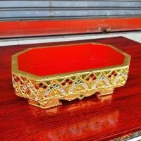 ราคา กี่น้ำชา ถาดน้ำชา ถาดแปดเหลี่ยม สีทอง เดินเส้น ติดกระจกสี ถาด ถาดใส่แก้ว ถาดไม้ ถาดถวายน้ำพระ (12887979018)