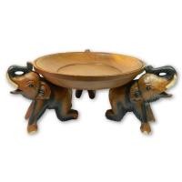 ราคา พานไม้ฐานแกะสลักรูปช้าง 3 ตัว ถาดไม้รูปช้าง ขนาดกว้าง 12 นิ้ว สีไม้คลาสสิค แกะสลักสวยงาม แข็งแรง (20025372837)