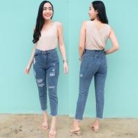 ราคา ส่งเร็ว SALE กางเกงยีนส์ผู้หญิง no 175 ทรงบอย เอวสูง ขาตัด ยีนส์ขาด กางเกงยีนส์แฟชั่น (15795204733)