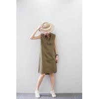 ราคา ชุดเดรสผ้าลินิน ปกเชิ้ตแต่งกระดุมหลัง มีกระเป๋าด้านหน้า ทรงสวยมาก (24329321204)
