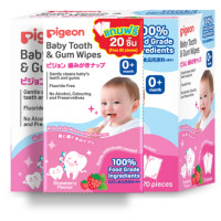 ราคา Pigeon พีเจ้น ผ้าเช็ดฟันเด็กทารก จำนวน 70 ชิ้น ธรรมชาติ สตรอเบอร์รี่ BABY TOOTH GUM WIPES 70s 1x20 NATURAL STRAWBERRY (24442678513)