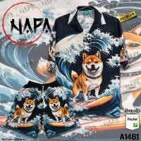 ราคา เสื้อฮาวาย ชุดเซตฮาวาย ชิบะเซิร์ฟกรมดำ A1461 ผ้าไหมอิตาลีแท้ (24415112560)