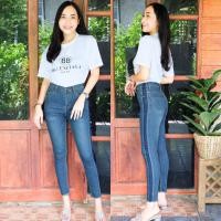 ราคา ส่งเร็ว SALE กางเกงยีนส์ผู้หญิง no 015 ยืด เอวสูง ทรงเดฟ แต่งแถบริ้วข้าง ปลายขาตัด กางเกงผู้หญิง (12533491764)