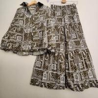 ราคา เซทเสื้อ กางเกง ผ้าพิมลาย อัดพลีทสวยๆ ทรงแบบคุณนายมากค่ะ (23026066546)