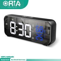 ราคา Upgraded ORIA LED Mirror Alarm Clock Rechargeable Digital Music Clock Desk Clock With Adjustable Brightness DST Function 12 24H Format for bedroom home office Ready Stock (9496265620)