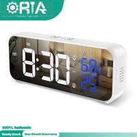 ราคา Upgraded ORIA LED Mirror Alarm Clock Rechargeable Digital Music Clock Desk Clock With Adjustable Brightness DST Function 12 24H Format for bedroom home office Ready Stock (9544656989)