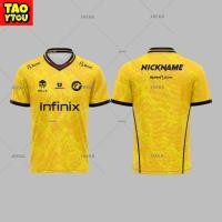 ราคา Customizable Infinix Jersey ONIC 2024 ESPORT Jersey GAMING Free NICKNAME Player Issue Jersey T Shirt Tops Supporters ONIC ESPOTS MPL S12 Yellow Free NickName Gaming Jersey Customized Printing (2406992