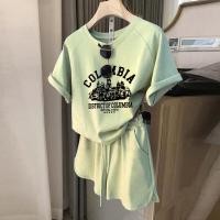 ราคา ชุดกีฬาลำลองฤดูร้อน ชุดกางเกงขาสั้นแขนสั้นสองชิ้นสำหรับผู้หญิง ทรงหลวม ใส่ไปเที่ยวได้ ชุดทำงานลำลอง ชุดทำงานลำลอง (23598144339)