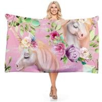 ราคา ผ้าขนหนูชายหาดรุ้งยูนิคอร์นผ้าเช็ตตัวยูนิคอร์นสีชมพูน่ารักสำหรับเป็นของขวัญเด็กเล็กเด็กผู้หญิงผ้าเช็ดตัวซึมซับดีสำหรับสระว่ายน้ำโรงแรมห้องน้ำ Zoyo (19761461228)