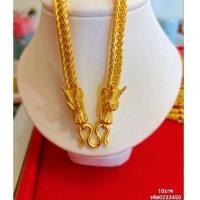 ราคา สร้อยคอทองชุปลายสร้อย4เสาพ้นทราย หัวมังกรลายงานใหม่เกรดพรี่เมี่ยมสวยเหมือนแท้ มีบริการเก็บเงินปลายทางนะครับ (24219608295)