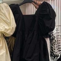 ราคา เสื้อเชิ้ตตุ๊กตาสวยหวานแฟชั่นไซส์ใหญ่พิเศษสำหรับสาวอวบ300กก เสื้อเชิ้ตคอเหลี่ยมแขนบิชอปเก็บเอวเรียบหรูใส่ช่วงฤดูร้อนสำหรับผู้หญิง (21989958068)