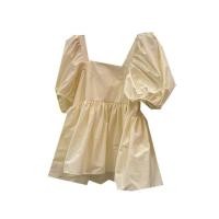 ราคา เสื้อเชิ้ตตุ๊กตาสวยหวานแฟชั่นไซส์ใหญ่พิเศษสำหรับสาวอวบ300กก เสื้อเชิ้ตคอเหลี่ยมแขนบิชอปเก็บเอวเรียบหรูใส่ช่วงฤดูร้อนสำหรับผู้หญิง (21989958074)