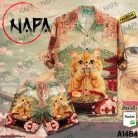 ราคา เสื้อฮาวาย แมวเหลืองราเมนฟูจิ A1464 ผ้าไหมอิตาลีแท้ (24415223244)