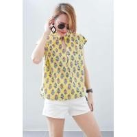 ราคา เสื้อเชิ้ตคอตตอนอินเดียคอปีนวีหน้า ทรงหน้าสั้นหลังยาว ป้าย Perfect Style (22820181800)