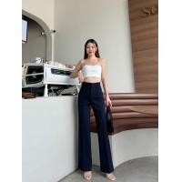 ราคา Beer Oil กางเกงขายาวเอวสูงขาม้า ผ้าโรเชฟ งานตะขอ ซิปหน้า ตีเกร็ดหน้า ขอบเอวยื่น แต่งหูเข็มขัด เย็บจีบหน้า (22720216754)