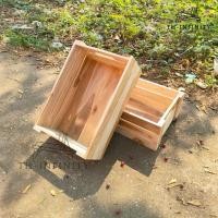 ราคา ลังไม้สัก ลังใส่ของไม้สัก 45 30 สูง 16 ซม ลังใส่ผลไม้ ตะกร้าไม้สัก งานยังไม่ทำสี (18219110921)