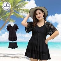 ราคา XXL 5XL ชุดว่ายน้ำ ชุดว่ายน้ำไซส์ใหญ่ ชุดว่ายน้ำคนอ้วน ผ้าดีมาก70กก 90กก สีดำ ลูกไม้ ชุดว่ายน้ำผู้หญิง ชุดว่ายน้ำชิ้นเดียว (5976804440)