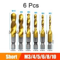 ราคา ดอกต๊าปเกลียว metal ชุดดอกสว่านต๊าปเกลียวในตัว ชุดต๊าปเกลียวชุบ 6ตัวM3 M10 ดอกสว่านหกเหลี่ยม ชุดดอกเจาะ ไฮสปีด ชุบไทเทเนียม สีทอง ดอกส่วานต๊าป (23831358798)