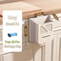 ราคา 7L 10L Kitchen Hanging Trash Can Fold Garbage Can Wall Mounted Rubbish Bin Bathroom Garbage Basket with Lid Hanging Dustbin Rubbish Bin with Garbage Bag (22187171934)