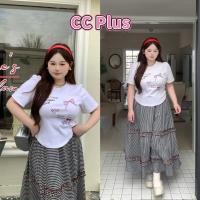 ราคา CiCi Plus 1707 เสื้อยืดแขนสั้น ลายสกรีนน่ารักคิขุ สไตล์มินิมอล สำหรับสาวพลัสไซส์ (24017414002)
